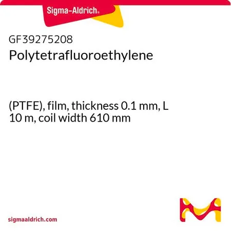Sigma-Aldrich 聚四氟乙烯，（PTFE），薄膜，厚度0.1 mm，长度10 m，卷宽610 mm