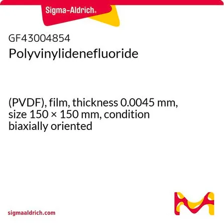 Sigma-Aldrich Polyvinylidenefluoride，（PVDF），薄膜，厚度0.0045 mm，尺寸150 × 150 mm，双轴取向条件