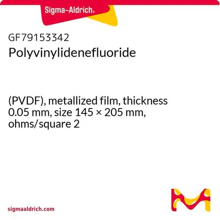 Sigma-Aldrich Polyvinylidenefluoride，（PVDF），金属化膜，厚度0.05 mm，尺寸145 × 205 mm，欧姆/平方2