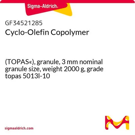 Sigma-Aldrich Cyclo-Olefin Copolymer，（TOPAS«），颗粒，3 mm标称颗粒尺寸，重量2000 g，等级topas 5013 l-10