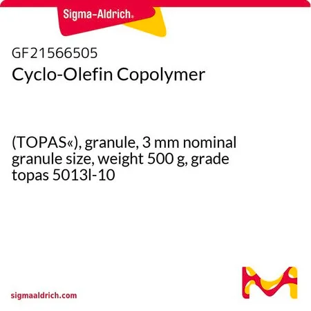 Sigma-Aldrich Cyclo-Olefin Copolymer，（TOPAS«），颗粒，3 mm标称颗粒尺寸，重量500 g，等级topas 5013 l-10
