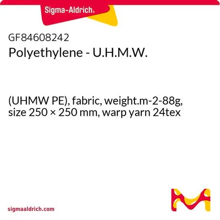 Sigma-Aldrich Polyethylene - U.H.M.W.，(UHMW PE），织物，重量.m-2- 88 g，尺寸250 × 250 mm，经纱24 tex
