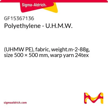 Sigma-Aldrich Polyethylene - U.H.M.W.，(UHMW PE），织物，重量.m-2- 88 g，尺寸500 × 500 mm，经纱24 tex