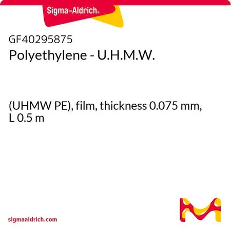 Sigma-Aldrich Polyethylene - U.H.M.W.，(UHMW PE），薄膜，厚度0.075 mm，长度0.5 m