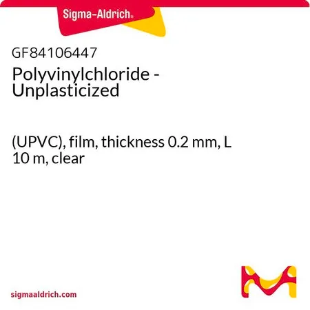 Sigma-Aldrich Polyvinylchloride - Unplasticized，（UPVC），薄膜，厚度0.2 mm，长度10 m，透明