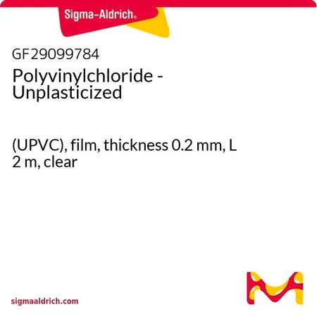Sigma-Aldrich Polyvinylchloride - Unplasticized，（UPVC），薄膜，厚度0.2 mm，长度2 m，透明