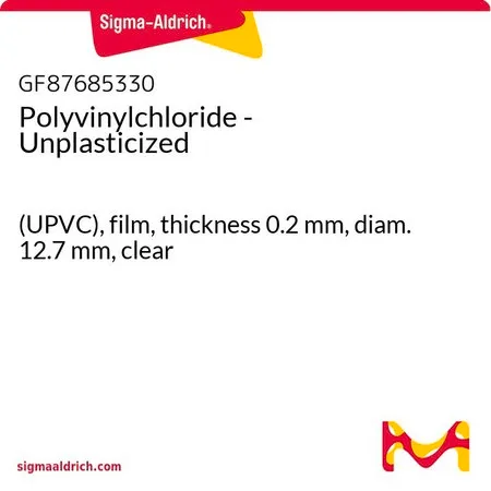 Sigma-Aldrich Polyvinylchloride - Unplasticized，（UPVC），薄膜，厚度0.2 mm，直径12.7 mm，透明