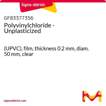 Sigma-Aldrich Polyvinylchloride - Unplasticized，（UPVC），薄膜，厚度0.2 mm，直径50 mm，透明