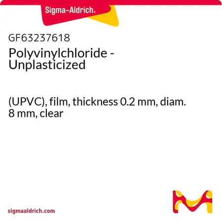 Sigma-Aldrich Polyvinylchloride - Unplasticized，（UPVC），薄膜，厚度0.2 mm，直径8 mm，透明