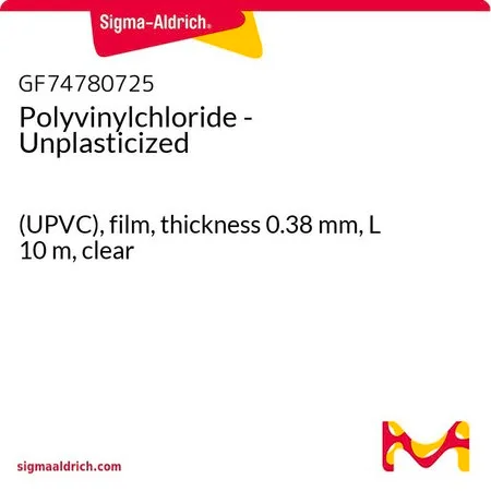 Sigma-Aldrich Polyvinylchloride - Unplasticized，（UPVC），薄膜，厚度0.38 mm，长度10 m，透明