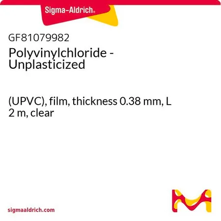 Sigma-Aldrich Polyvinylchloride - Unplasticized，（UPVC），薄膜，厚度0.38 mm，长度2 m，透明