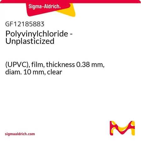 Sigma-Aldrich Polyvinylchloride - Unplasticized，（UPVC），薄膜，厚度0.38 mm，直径10 mm，透明