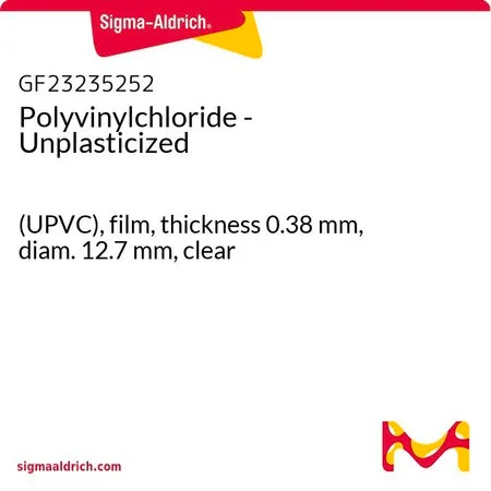 Sigma-Aldrich Polyvinylchloride - Unplasticized，（UPVC），薄膜，厚度0.38 mm，直径12.7 mm，透明
