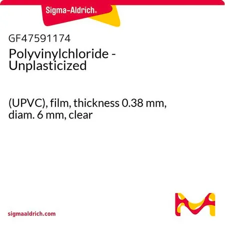 Sigma-Aldrich Polyvinylchloride - Unplasticized，（UPVC），薄膜，厚度0.38 mm，直径6 mm，透明