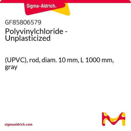 Sigma-Aldrich Polyvinylchloride - Unplasticized，（UPVC），杆，直径10 mm，长度1000 mm，灰色