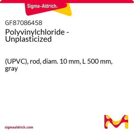 Sigma-Aldrich Polyvinylchloride - Unplasticized，（UPVC），杆，直径10 mm，长度500 mm，灰色