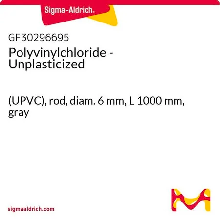 Sigma-Aldrich Polyvinylchloride - Unplasticized，（UPVC），杆，直径6 mm，长度1000 mm，灰色