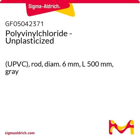 Sigma-Aldrich Polyvinylchloride - Unplasticized，（UPVC），杆，直径6 mm，长度500 mm，灰色