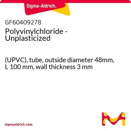 Sigma-Aldrich Polyvinylchloride - Unplasticized，（UPVC），管，外径48 mm，长度100 mm，壁厚3 mm