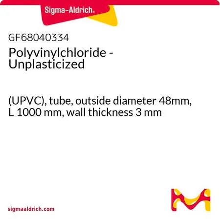 Sigma-Aldrich Polyvinylchloride - Unplasticized，（UPVC），管，外径48 mm，长度1000 mm，壁厚3 mm