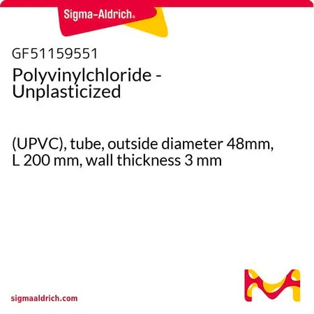 Sigma-Aldrich Polyvinylchloride - Unplasticized，（UPVC），管，外径48 mm，长度200 mm，壁厚3 mm