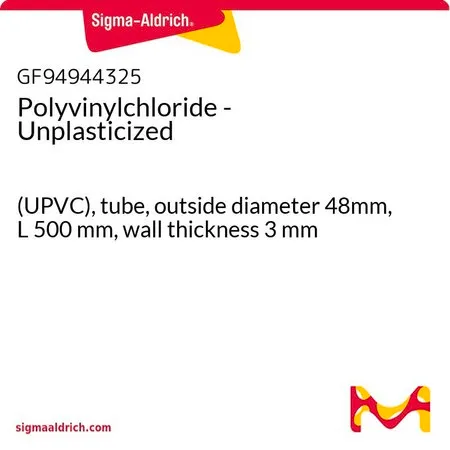 Sigma-Aldrich Polyvinylchloride - Unplasticized，（UPVC），管，外径48 mm，长度500 mm，壁厚3 mm