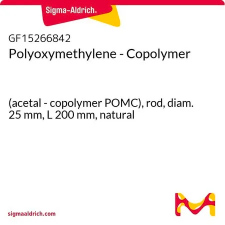 Sigma-Aldrich Polyoxymethylene - Copolymer，（缩醛共聚物POMC），杆，直径25 mm，长度200 mm，天然色