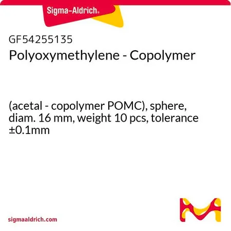 Sigma-Aldrich Polyoxymethylene - Copolymer，（缩醛-共聚物POMC），球形，直径16 mm，重量10个，允差±0.1mm