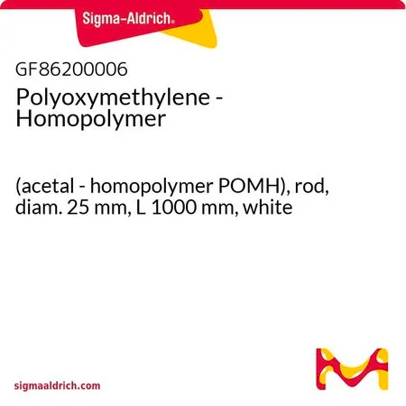Sigma-Aldrich Polyoxymethylene - Homopolymer，（缩醛-均聚物POMH），杆，直径25 mm，长度1000 mm，白色