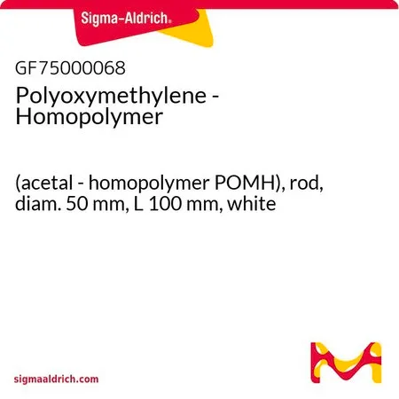 Sigma-Aldrich Polyoxymethylene - Homopolymer，（缩醛-均聚物POMH），棒，直径50 mm，长度100 mm，白色