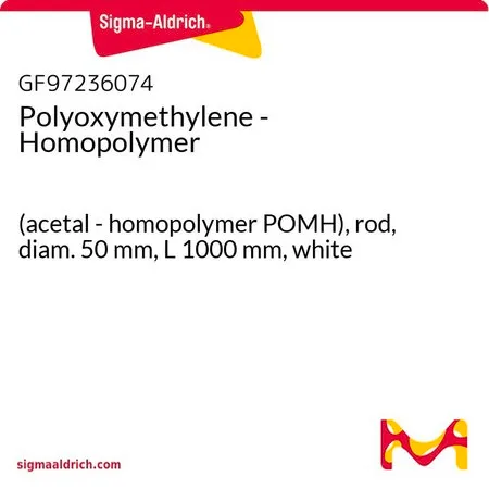 Sigma-Aldrich Polyoxymethylene - Homopolymer，（缩醛-均聚物POMH），杆，直径50 mm，长度1000 mm，白色