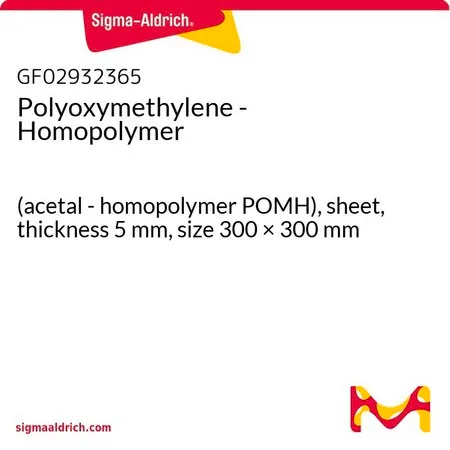 Sigma-Aldrich Polyoxymethylene - Homopolymer，（缩醛-均聚物POMH），片材，厚度5 mm，尺寸300 × 300 mm