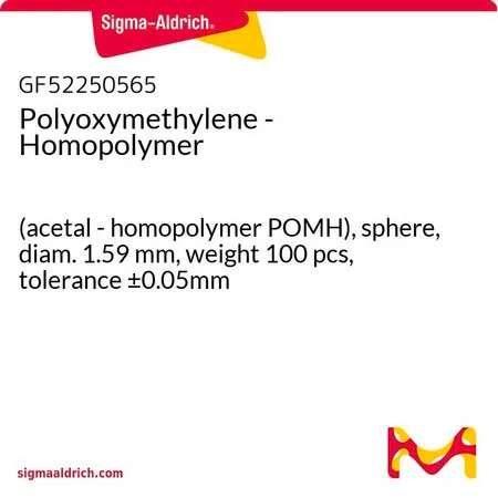 Sigma-Aldrich Polyoxymethylene - Homopolymer，（缩醛-均聚物POMH），球形，直径1.59 mm，重量100件，公差±0.05 mm
