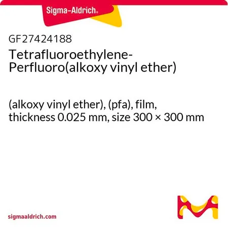 Sigma-Aldrich Tetrafluoroethylene-Perfluoro(alkoxy vinyl ether)，（烷氧基乙烯基醚），（pfa），薄膜，厚度0.025 mm，尺寸300 × 300 mm