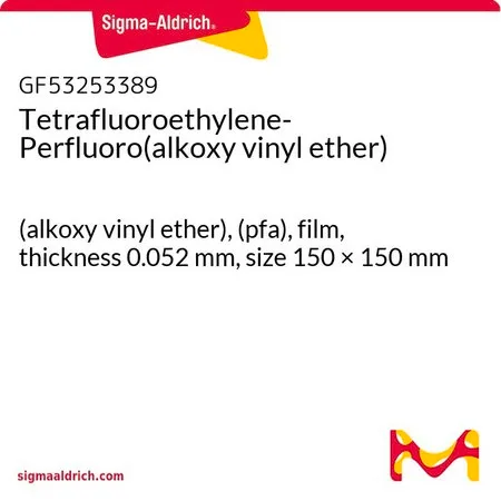 Sigma-Aldrich Tetrafluoroethylene-Perfluoro(alkoxy vinyl ether)，（烷氧基乙烯基醚），（pfa），薄膜，厚度0.052 mm，尺寸150 × 150 mm