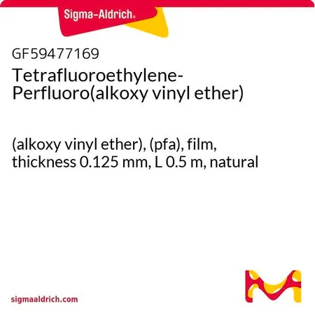 Sigma-Aldrich Tetrafluoroethylene-Perfluoro(alkoxy vinyl ether)，（烷氧基乙烯基醚），（pfa），薄膜，厚度0.125 mm，长度0.5 m，天然