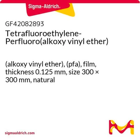 Sigma-Aldrich Tetrafluoroethylene-Perfluoro(alkoxy vinyl ether)，（烷氧基乙烯基醚），（pfa），薄膜，厚度0.125 mm，尺寸300 × 300 mm，天然色
