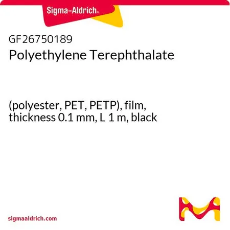 Sigma-Aldrich Polyethylene Terephthalate，（聚酯、PET、PETP），薄膜，厚度0.1 mm，长度1 m，黑色