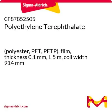 Sigma-Aldrich Polyethylene Terephthalate，（聚酯、PET、PETP），薄膜，厚度0.1 mm，长度5 m，卷宽914 mm