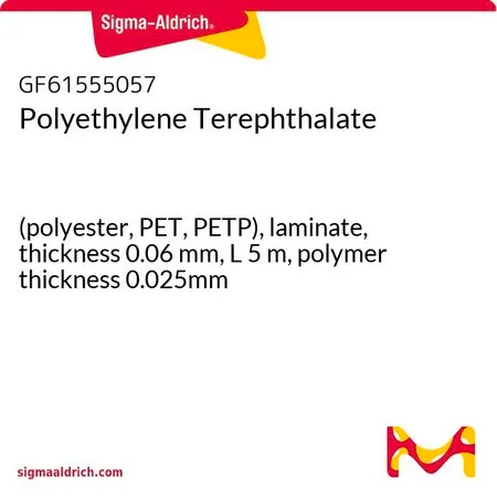 Sigma-Aldrich Polyethylene Terephthalate，（聚酯，PET，PETP），层压，厚度0.06 mm，L 5 m，聚合物厚度0.025 mm