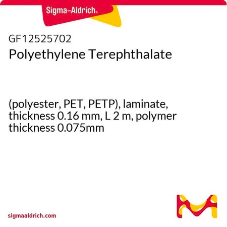 Sigma-Aldrich Polyethylene Terephthalate，（聚酯，PET，PETP），层压，厚度0.16 mm，L² m，聚合物厚度0.075 mm