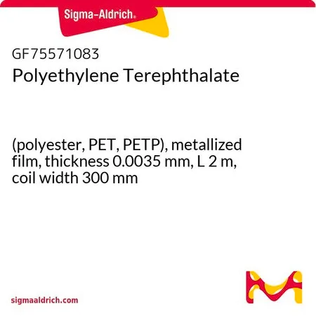 Sigma-Aldrich Polyethylene Terephthalate，（聚酯、PET、PETP），金属化薄膜，厚度0.0035 mm，L² m，卷宽300 mm