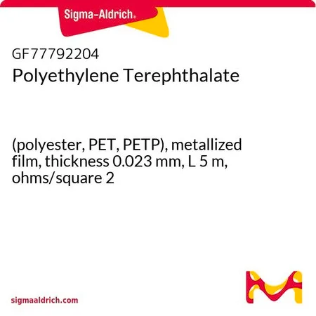 Sigma-Aldrich Polyethylene Terephthalate，（聚酯、PET、PETP），金属化薄膜，厚度0.023 mm，长度5 m，欧姆/平方2