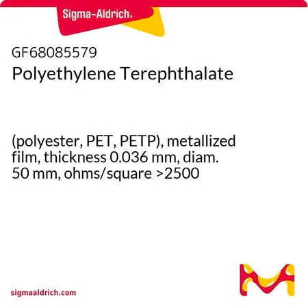 Sigma-Aldrich Polyethylene Terephthalate，（聚酯、PET、PETP），金属化膜，厚度0.036 mm，直径50 mm，欧姆/平方>2500