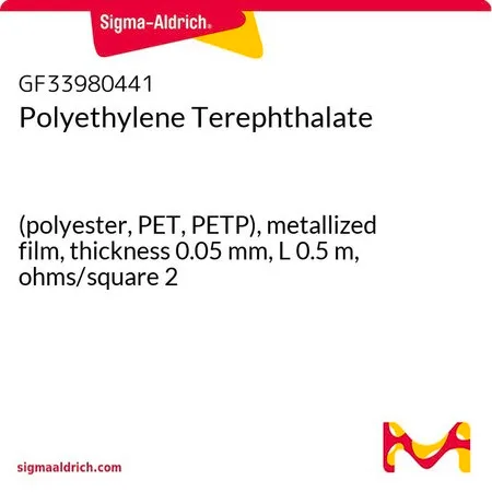 Sigma-Aldrich Polyethylene Terephthalate，（聚酯、PET、PETP），金属化薄膜，厚度0.05 mm，长度0.5 m，欧姆/平方2