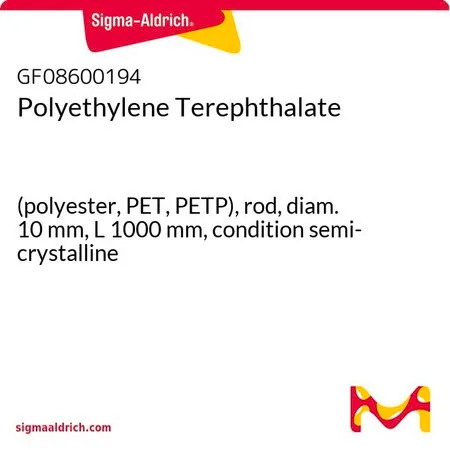 Sigma-Aldrich Polyethylene Terephthalate，（聚酯、PET、PETP），棒，直径10 mm，长度1000 mm，半结晶状态