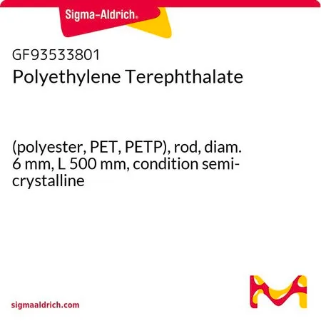 Sigma-Aldrich Polyethylene Terephthalate，（聚酯、PET、PETP），棒，直径6 mm，长500 mm，半结晶状态