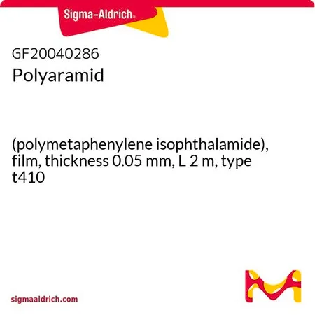 Sigma-Aldrich Polyaramid，（聚间苯二甲酰胺），薄膜，厚度0.05 mm，L² m，t410型