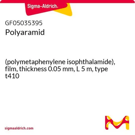 Sigma-Aldrich Polyaramid，（聚间苯二甲酰胺），薄膜，厚度0.05 mm，L 5 m，t410型
