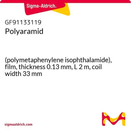 Sigma-Aldrich Polyaramid，（聚间苯二甲酰胺），薄膜，厚度0.13 mm，长度2 m，卷材宽度33 mm